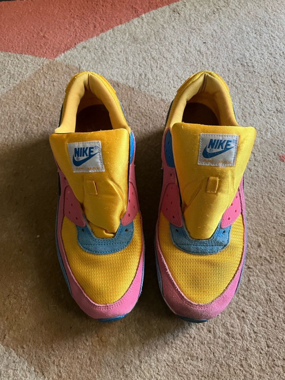 Nike Air Max 90 “Multi Color” Yellow Pink Blue Black Men’s Size 15 CJ0612-700